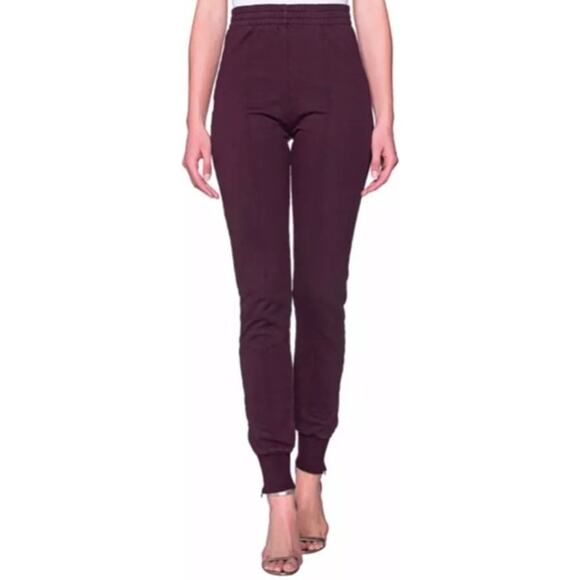 Yeezy Season 5 Jogger Oxblood Pintuck Cotton Ankle Zip Stitching Elastic Waist S - Picture 2 of 8